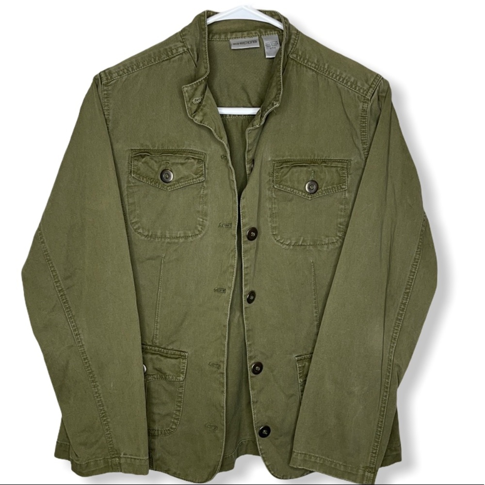Chico's Olive Utility Jacket